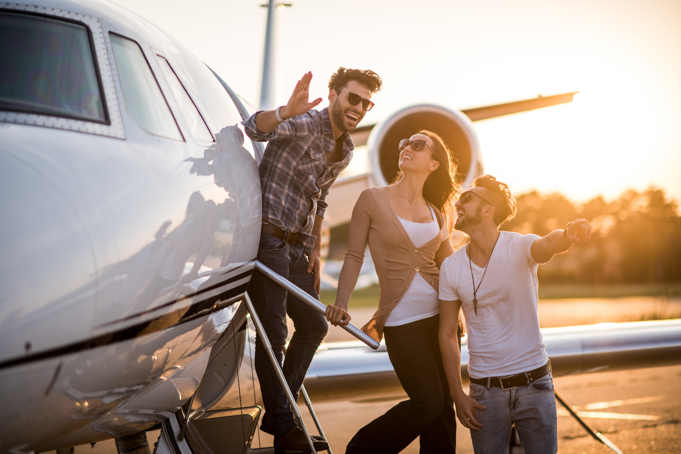 People and private jet